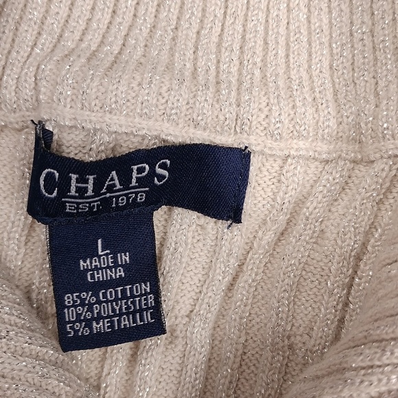 Chaps women's zippered 3/4 sleeved sweater size large - Picture 2 of 11